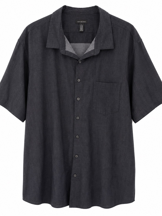 Van Heusen Other - Van Heusen Charcoal Short Sleeve Button-Down Camp Shirt